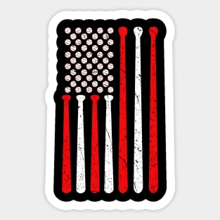 American Flag Baseball Red White Blue 4th of July Boys Men Sticker